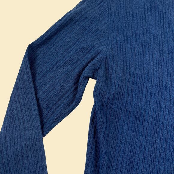 90s long sleeve blue polo shirt by Fieldmaster, vintage size M 1990s shirt - Picture 5 of 8